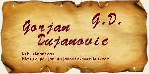 Gorjan Dujanović vizit kartica